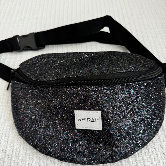 SPIRAL.UK Festival Bag, Black Holographic, Bum Bag, One Size - Picture 4 of 5
